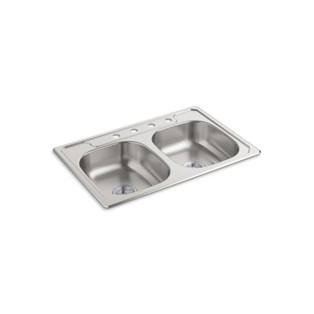 STERLING Middleton Top-Mount Double-Equal Kitchen Sink, 33" X 22" X 6" 14633-4-NA